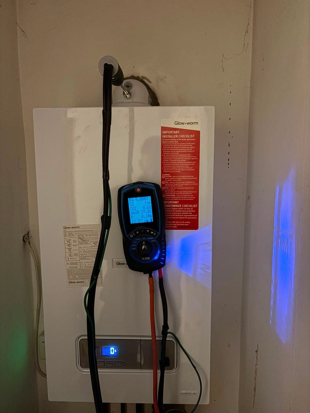 Glow-worm boiler serviced with a completed checklist